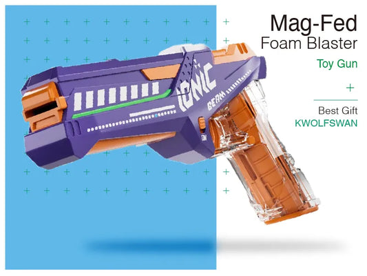 Electric Mag-Fed Pistol Foam Disc Automatic Toy Gun