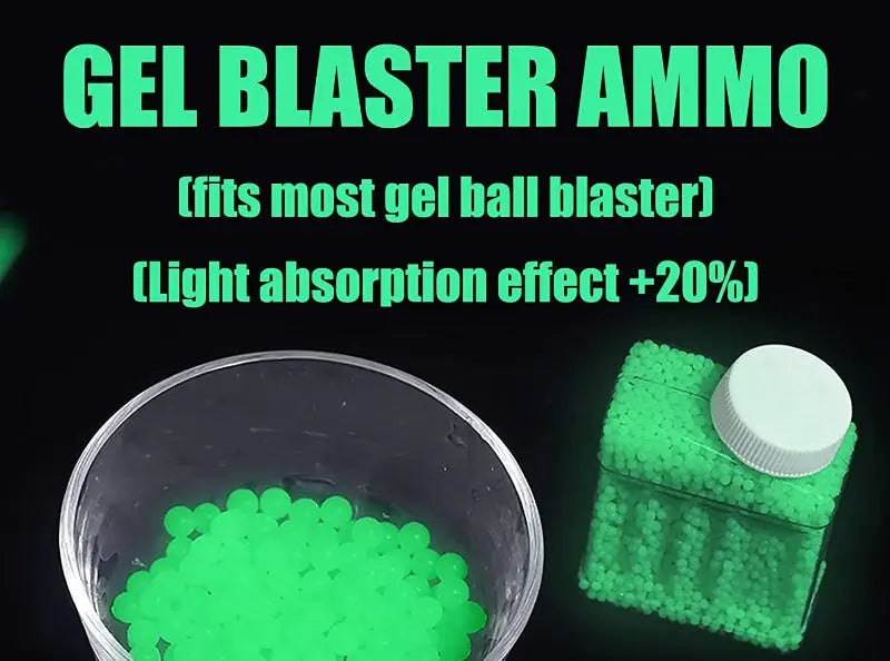 Glow in The Dark Water Bullet Beads Gel Ammo for Gel Blaster,Luminous Gel Ball Kwolfswan