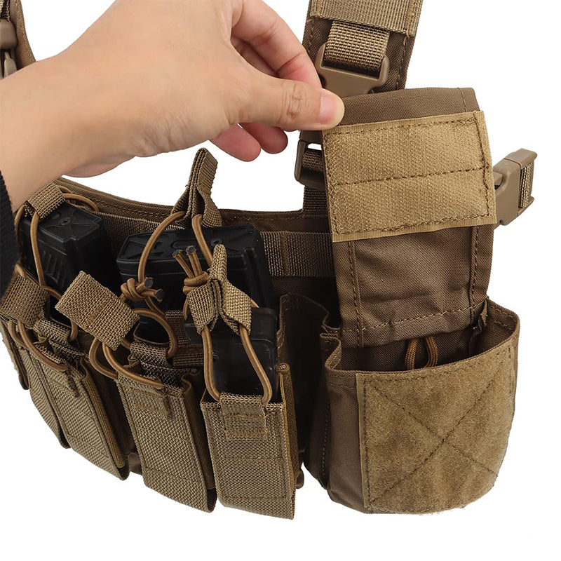 Tactical Vest MOLLE Chest Rig with 5.56 /9mm Mag Pouch