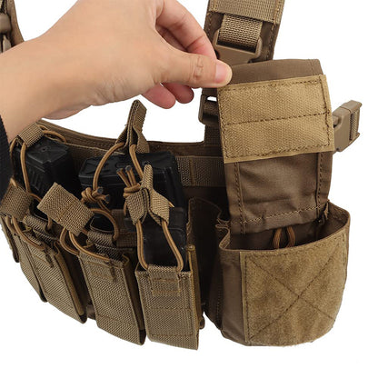 Tactical Vest MOLLE Chest Rig with 5.56 /9mm Mag Pouch