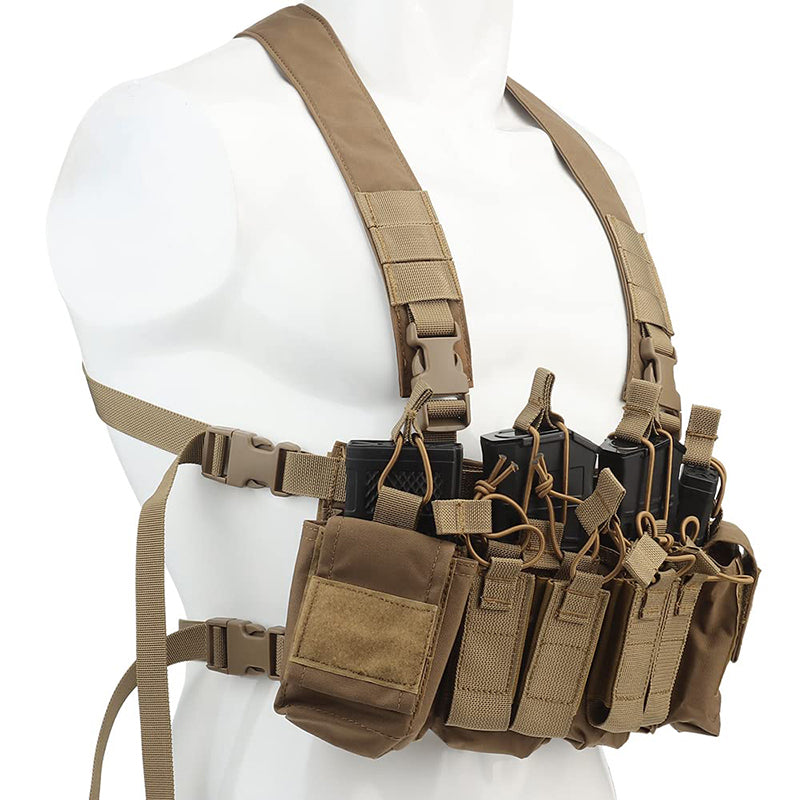 Tactical Vest MOLLE Chest Rig with 5.56 /9mm Mag Pouch