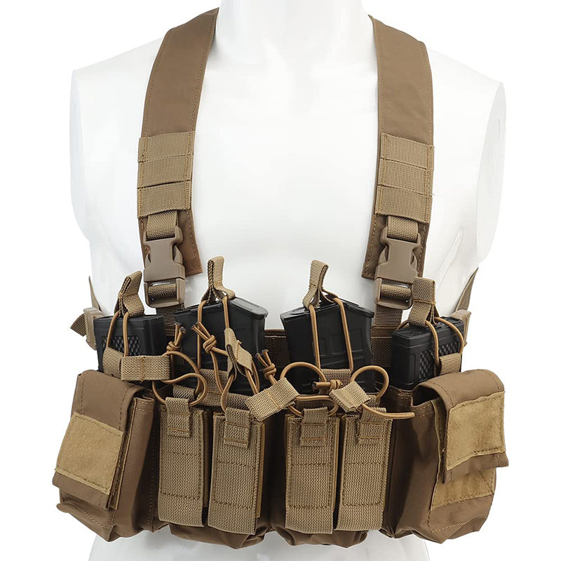 Tactical Vest MOLLE Chest Rig with 5.56 /9mm Mag Pouch