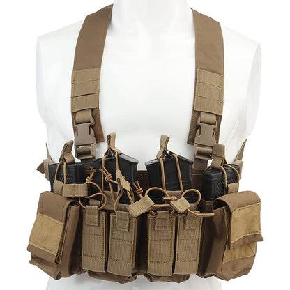 Tactical Vest MOLLE Chest Rig with 5.56 /9mm Mag Pouch