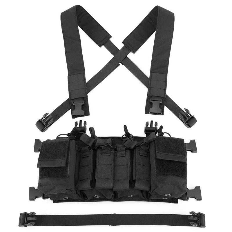 Tactical Vest MOLLE Chest Rig with 5.56 /9mm Mag Pouch