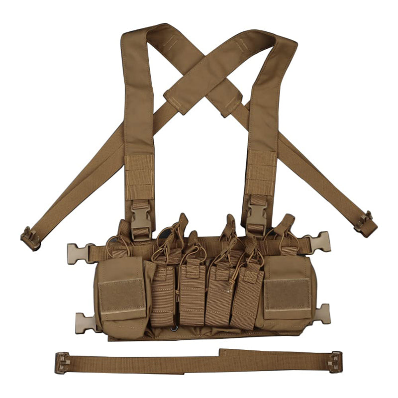 Tactical Vest MOLLE Chest Rig with 5.56 /9mm Mag Pouch