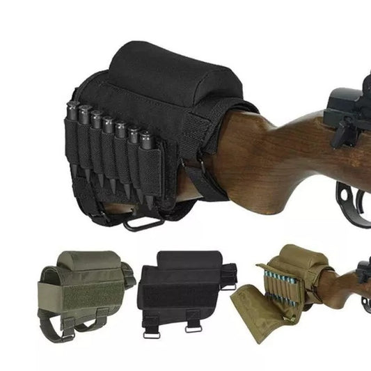 Tactical Rifle Buttstock Cheek Rest Riser Ammo Pouch Holder Kwolfswan