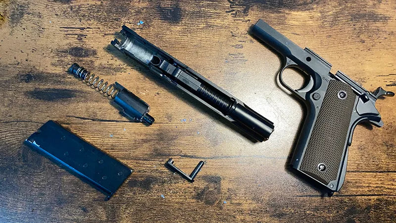 1911 Tactical Pistol with Removable Silencer Replica - Real 4-Slots Pi –  BlastersBB